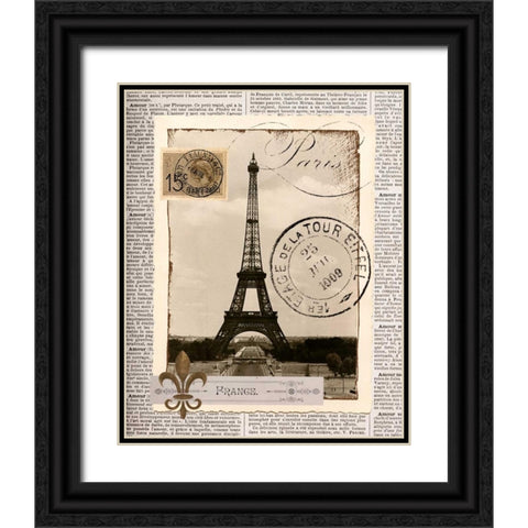 Paris Memories Black Ornate Wood Framed Art Print with Double Matting by Craven, Katrina