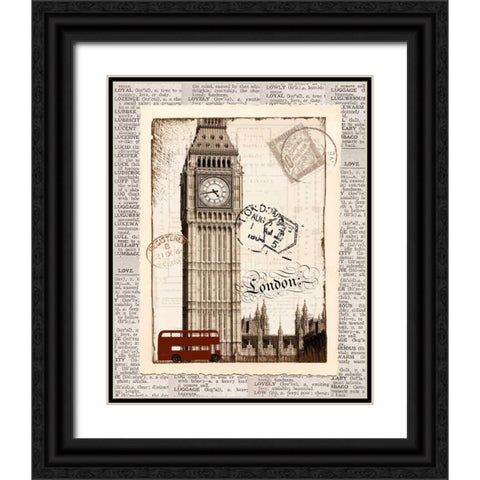 London Memories Black Ornate Wood Framed Art Print with Double Matting by Craven, Katrina