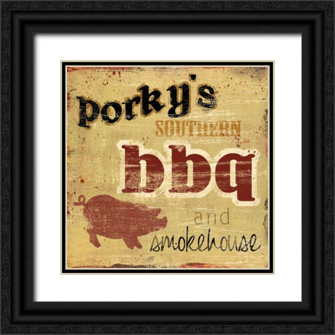 Porkys Southern Black Ornate Wood Framed Art Print with Double Matting by Robinson, Carol