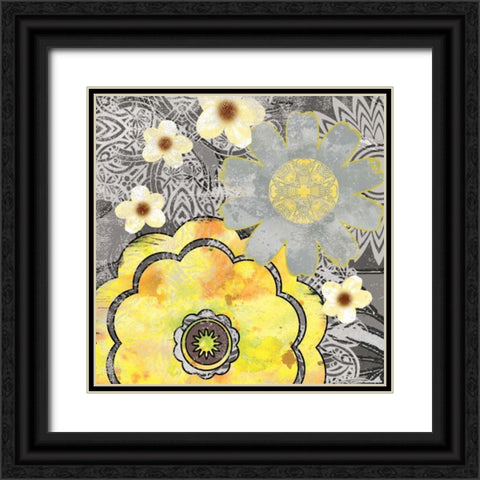 Flower Power II Black Ornate Wood Framed Art Print with Double Matting by Robinson, Carol