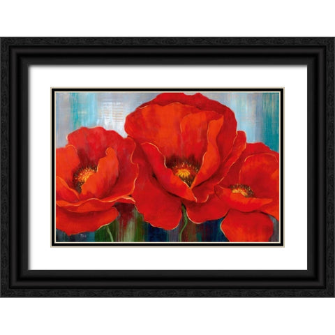 Magnifique En Rouge Black Ornate Wood Framed Art Print with Double Matting by Nan