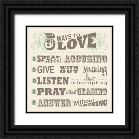 Five Ways To Love Black Ornate Wood Framed Art Print with Double Matting by Havoc Gifts