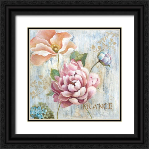 French Garden Black Ornate Wood Framed Art Print with Double Matting by Tava Studios