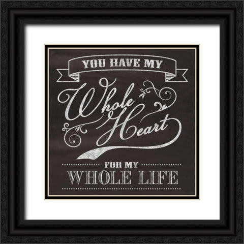 Whole Heart Black Ornate Wood Framed Art Print with Double Matting by Havoc Gifts