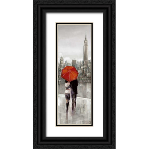New York Stroll Black Ornate Wood Framed Art Print with Double Matting by Manning, Ruane