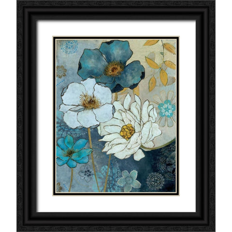 Blue Denim GardenII Black Ornate Wood Framed Art Print with Double Matting by Robinson, Carol