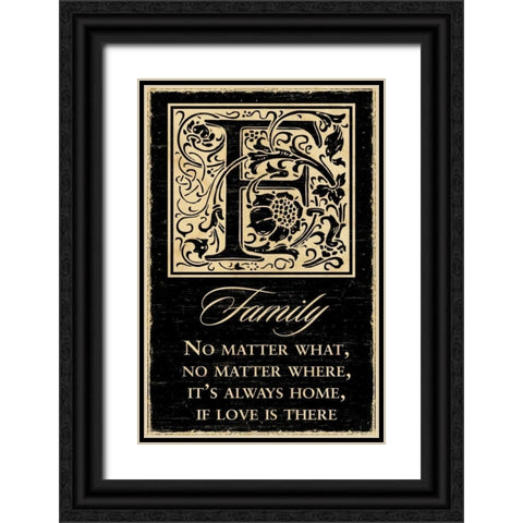 Family Black Ornate Wood Framed Art Print with Double Matting by Havoc Gifts