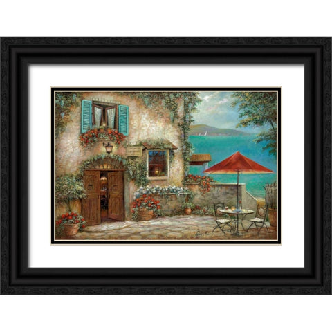 Ombrello Rosso Black Ornate Wood Framed Art Print with Double Matting by Manning, Ruane
