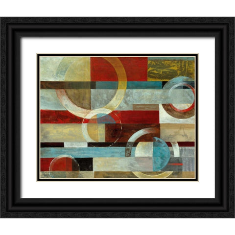 Earths Collide Black Ornate Wood Framed Art Print with Double Matting by Tava Studios
