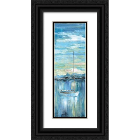 Evening Bay I Black Ornate Wood Framed Art Print with Double Matting by Nan