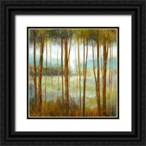 Soft Forest I Black Ornate Wood Framed Art Print with Double Matting by Nan