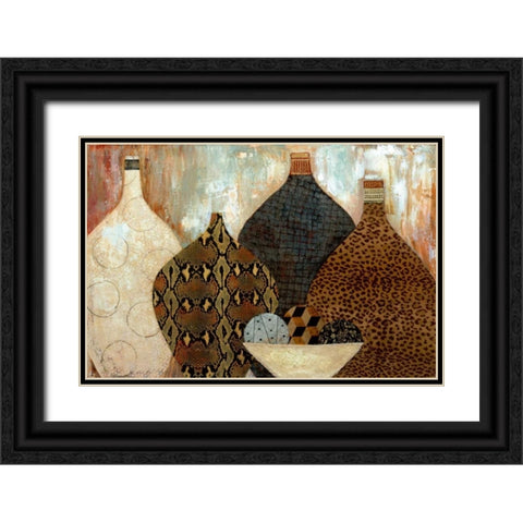 Touch of Exotic Black Ornate Wood Framed Art Print with Double Matting by Tava Studios