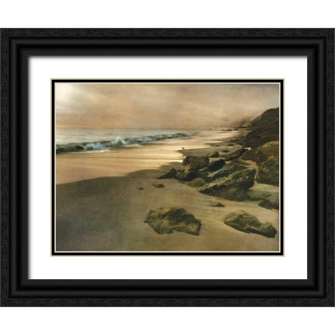 Beach at Dusk Black Ornate Wood Framed Art Print with Double Matting by Calascibetta, Mike