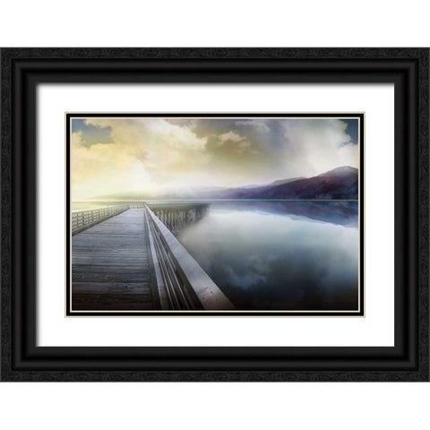 Hazy Morning Black Ornate Wood Framed Art Print with Double Matting by Calascibetta, Mike