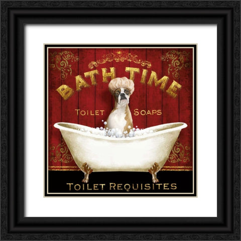Bath Time Black Ornate Wood Framed Art Print with Double Matting by Knutsen, Conrad