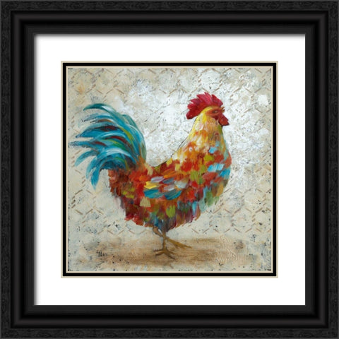 Fancy Rooster I Black Ornate Wood Framed Art Print with Double Matting by Nan