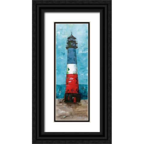 Lighthouse Black Ornate Wood Framed Art Print with Double Matting by Craven, Katrina