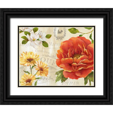 Spring Ensemble II Black Ornate Wood Framed Art Print with Double Matting by Nan