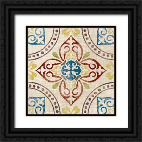 Global Tile I Black Ornate Wood Framed Art Print with Double Matting by Craven, Katrina