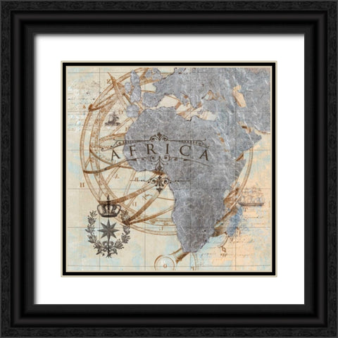 Africa Black Ornate Wood Framed Art Print with Double Matting by Tava Studios