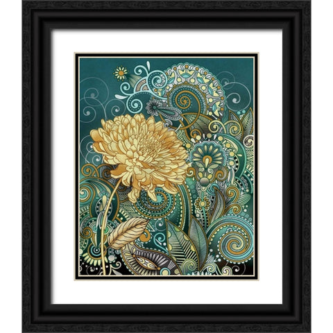 Inspired Blooms I Black Ornate Wood Framed Art Print with Double Matting by Knutsen, Conrad