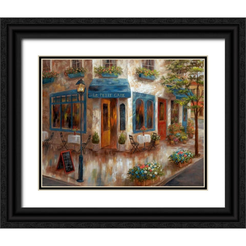 Le Petit Cafe Black Ornate Wood Framed Art Print with Double Matting by Nan