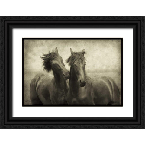 Horses Dont Whisper Black Ornate Wood Framed Art Print with Double Matting by Van de Goor, Lars