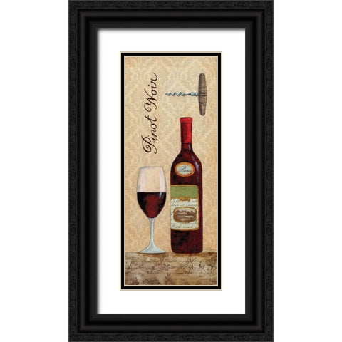 Pinot Black Ornate Wood Framed Art Print with Double Matting by Tava Studios