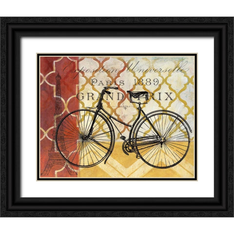 Cyclisme I Black Ornate Wood Framed Art Print with Double Matting by Nan