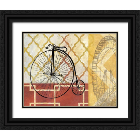 Cyclisme IV Black Ornate Wood Framed Art Print with Double Matting by Nan