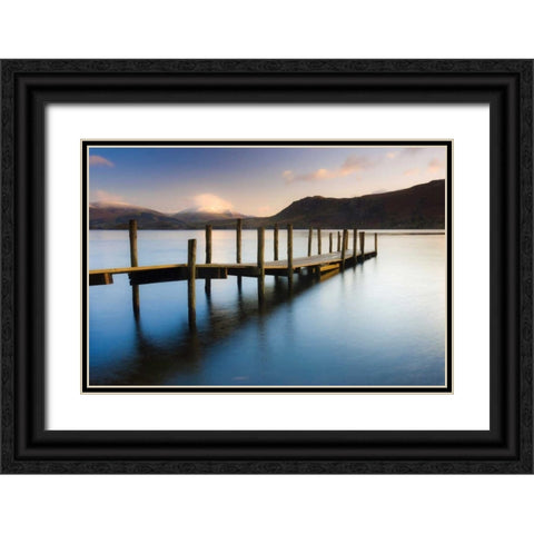 Brandlehow Bay Jetty Black Ornate Wood Framed Art Print with Double Matting by Delimont, Danita