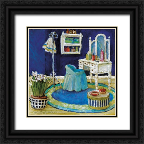 Blue Boudoir II Black Ornate Wood Framed Art Print with Double Matting by Olson, Charlene