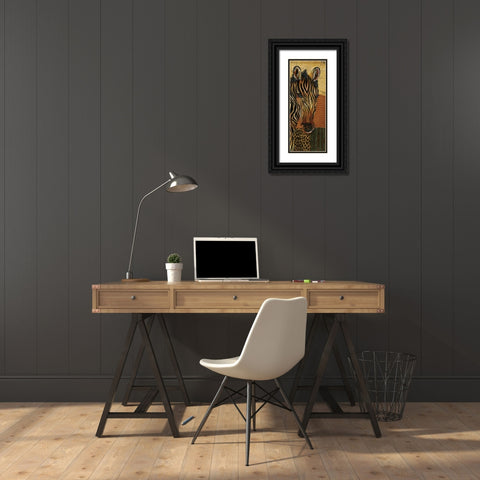 Out of Africa I Black Ornate Wood Framed Art Print with Double Matting by Tava Studios