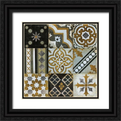 Midcentury Modern Black Ornate Wood Framed Art Print with Double Matting by Tava Studios