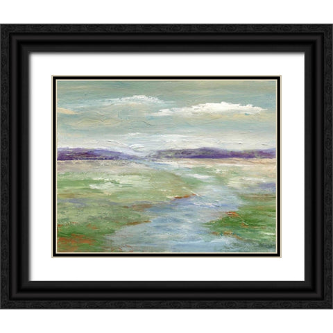 Meadow Stream I Black Ornate Wood Framed Art Print with Double Matting by Nan