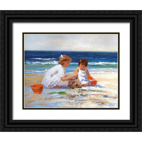 On the Shore Black Ornate Wood Framed Art Print with Double Matting by Swatland, Sally