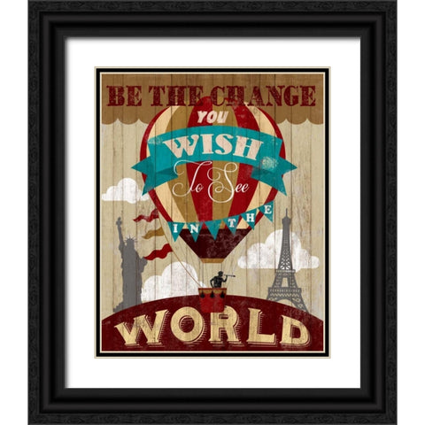 Be The Change Black Ornate Wood Framed Art Print with Double Matting by Knutsen, Conrad