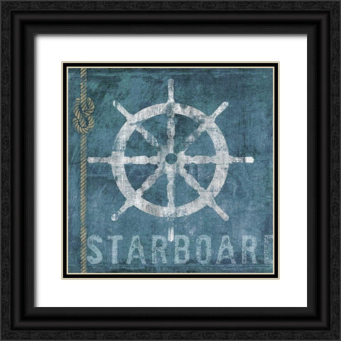 Starboard Black Ornate Wood Framed Art Print with Double Matting by Knutsen, Conrad
