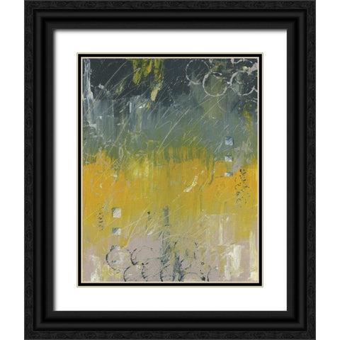 Yellow Abstract I Black Ornate Wood Framed Art Print with Double Matting by Coopersmith, Justin
