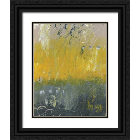 Yellow Abstract II Black Ornate Wood Framed Art Print with Double Matting by Coopersmith, Justin