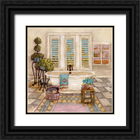 Sunny Day Bath I Black Ornate Wood Framed Art Print with Double Matting by Olson, Charlene