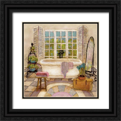 Sunny Day Bath II Black Ornate Wood Framed Art Print with Double Matting by Olson, Charlene