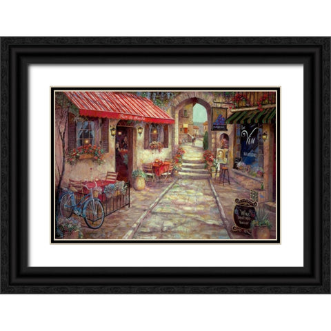 Bar du Marche Black Ornate Wood Framed Art Print with Double Matting by Manning, Ruane