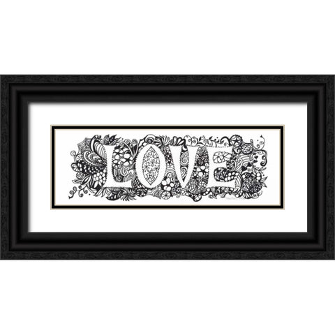Love Black Ornate Wood Framed Art Print with Double Matting by Olson, Charlene