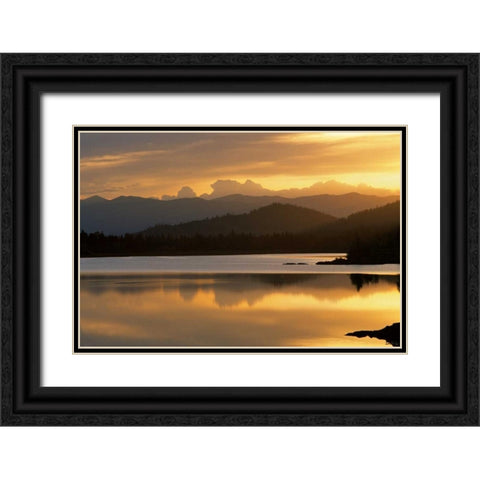 Sunset at Rainbow Lake Black Ornate Wood Framed Art Print with Double Matting by Delimont, Danita