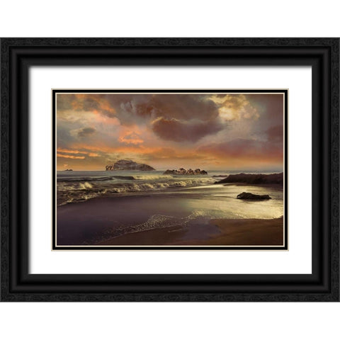 Catalina Dusk Black Ornate Wood Framed Art Print with Double Matting by Calascibetta, Mike