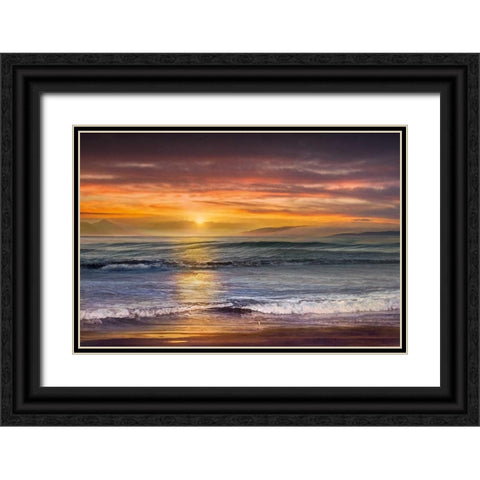 Sundown Black Ornate Wood Framed Art Print with Double Matting by Calascibetta, Mike