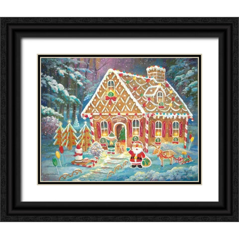 Santas Ginger Black Ornate Wood Framed Art Print with Double Matting by Manning, Ruane
