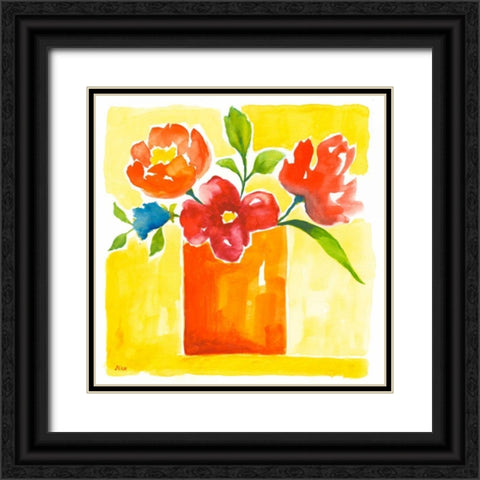 Sunny Day Bouquet II Black Ornate Wood Framed Art Print with Double Matting by Nan