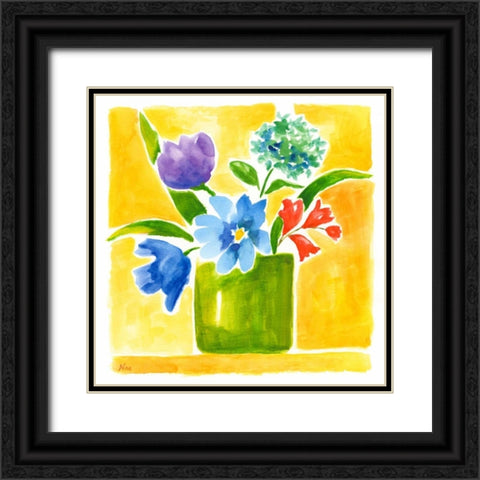 Sunny Day Bouquet III Black Ornate Wood Framed Art Print with Double Matting by Nan